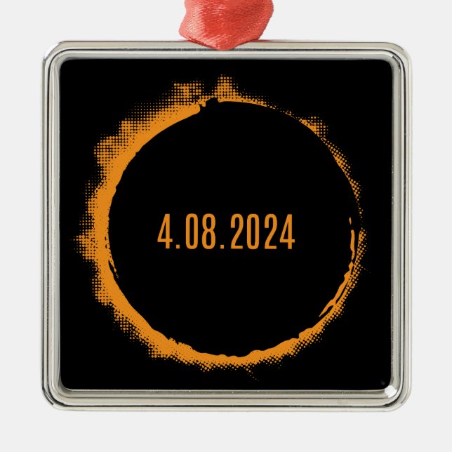 Total Solar Eclipse USA 8. April 2024 Ornament Aus Metall (Vorne)