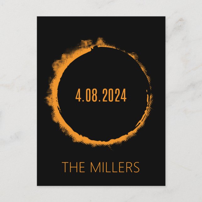 Total Solar Eclipse USA 8. April 2024 Postkarte (Vorderseite)