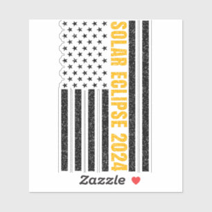 Total Solar Eclipse USA 8. April 2024 US-Flagge Aufkleber