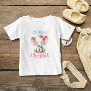 Total süßes Baby-Elefant Rosa Baby Mädchen Geschen T-shirt