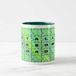 Total toller Vater-Puzzle Grün Zweifarbige Tasse