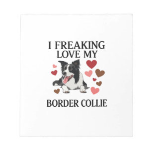 Total verliebt in Border Collie Hund Hearts_1 Notizblock