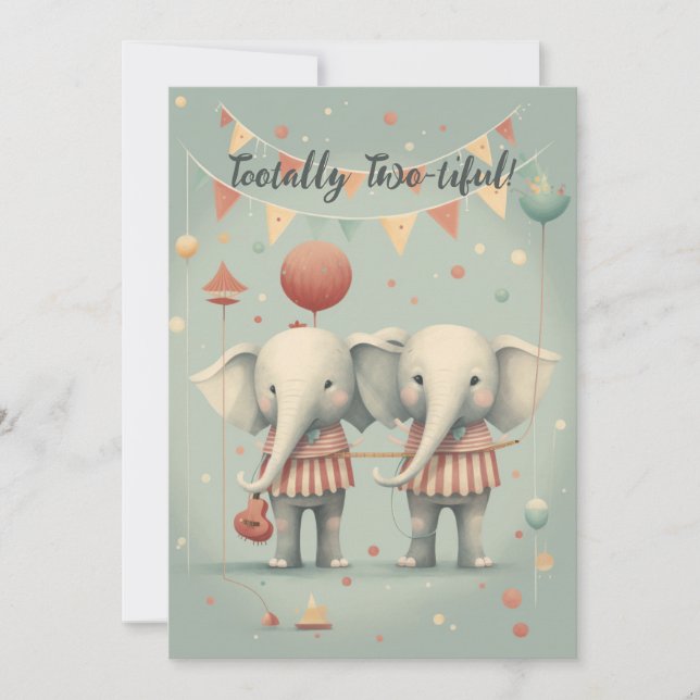 Total Zwei schöne Geburtstagskarte Einladung (Vorderseite)