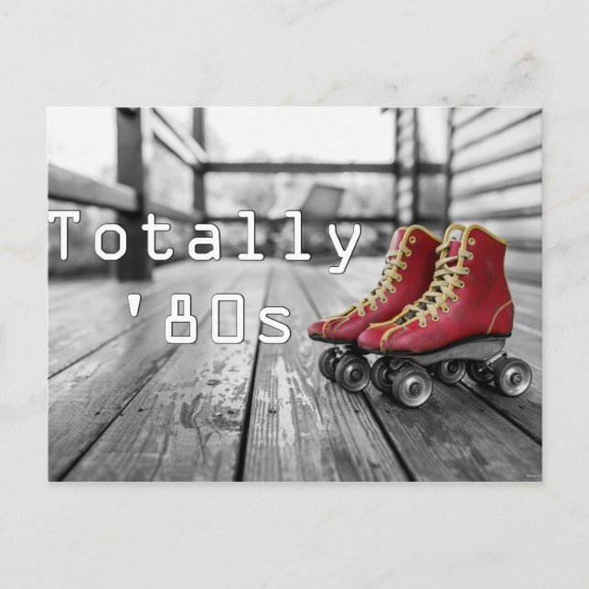 Totale 80er Roller-Skate Postkarte (Vorderseite)