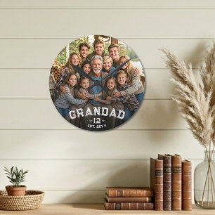 Totale Enkel Foto Varsity Opa Est Jahr Legacy Runde Wanduhr