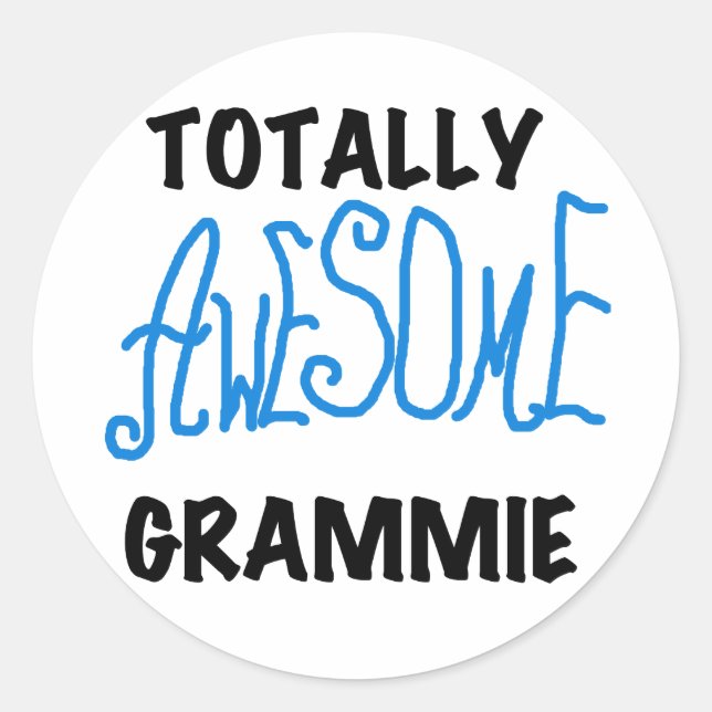 Totale Phantastische Grammie Blue T - Shirt Gesche Runder Aufkleber (Vorderseite)