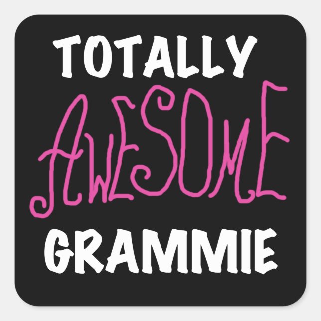 Totale Phantastische Grammie Pink T - Shirt Gesche Quadratischer Aufkleber (Vorderseite)