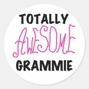 Totale Phantastische Grammie Pink T - Shirt Gesche Runder Aufkleber