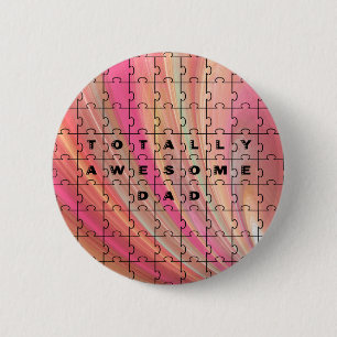 Totale Phantastische Vater Rätsel Text rosa/braun Button