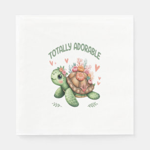 Totale Schildkröte mit Koralle Serviette