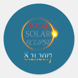 Totale Sonnenfinsternis 2017 Runder Aufkleber