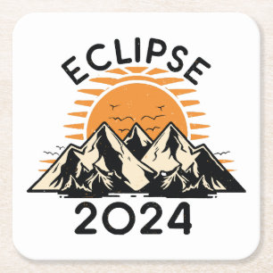 Totale Sonnenfinsternis 2024 Rechteckiger Pappuntersetzer