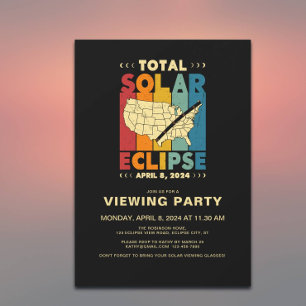 Totale Sonnenfinsternis 2024 Retro-USA-Viewing-Par Einladung