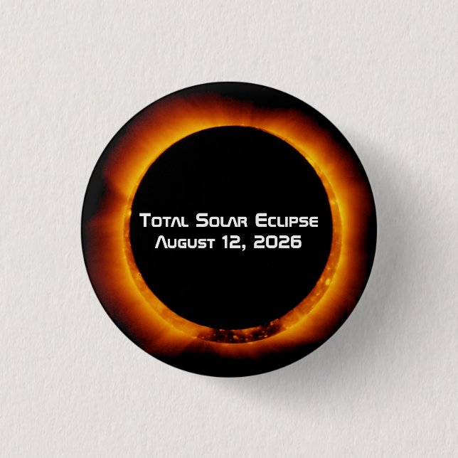 Totale Sonnenfinsternis 2026 Button (Vorderseite)