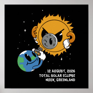 Totale Sonnenfinsternis 2026 Grönland Photobomb Poster