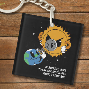 Totale Sonnenfinsternis 2026 Grönland Photobomb Schlüsselanhänger
