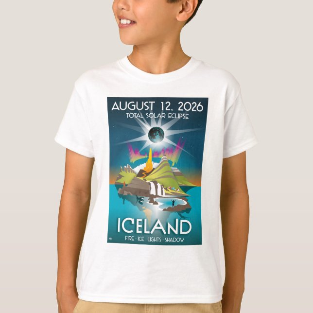 Totale Sonnenfinsternis 2026 in Island - T-Shirt (Vorderseite)
