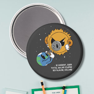 Totale Sonnenfinsternis 2026 Island Photobomb Magnet
