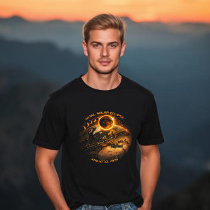 Totale Sonnenfinsternis 2026 - Pfad der Totalität T-Shirt
