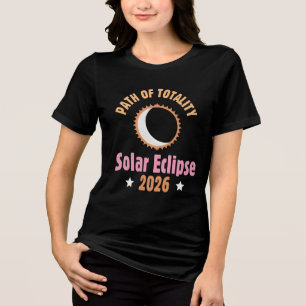 Totale Sonnenfinsternis 2026: Pfad der Totalität Tri-Blend Shirt
