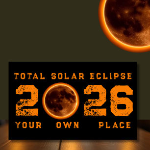 Totale Sonnenfinsternis 2026 Rechteckiger Aufkleber