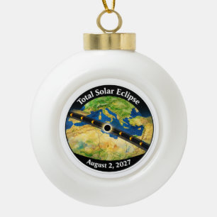 Totale Sonnenfinsternis 2027 Karte Keramik Kugel-Ornament