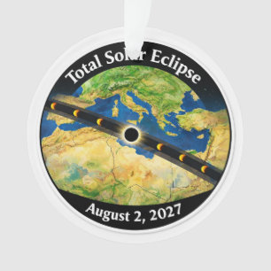 Totale Sonnenfinsternis 2027 Karte Ornament