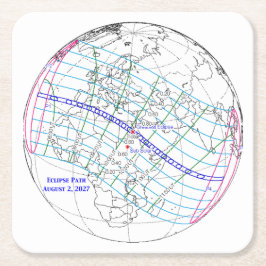 Totale Sonnenfinsternis 2027 Karte Rechteckiger Pappuntersetzer