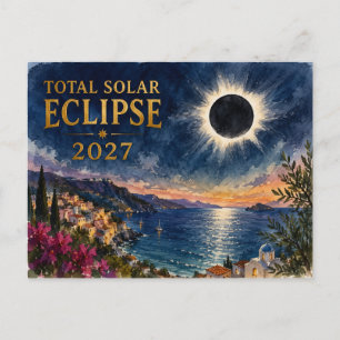 Totale Sonnenfinsternis 2027 Mittelmeer  Postkarte
