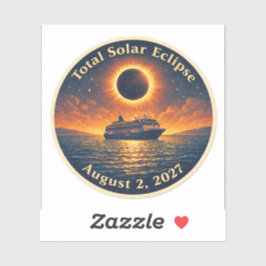 Totale Sonnenfinsternis 2. August 2027 Kreuzfahrts Aufkleber