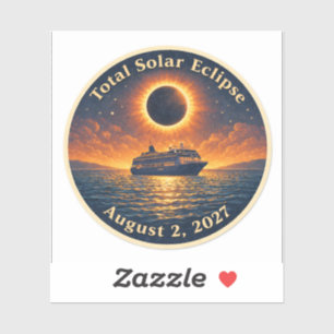 Totale Sonnenfinsternis 2. August 2027 Kreuzfahrts Aufkleber