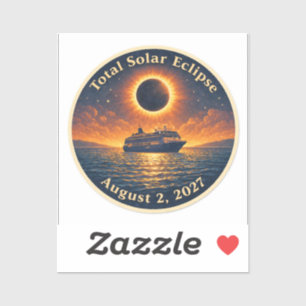 Totale Sonnenfinsternis 2. August 2027 Kreuzfahrts Aufkleber
