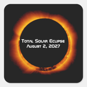 Totale Sonnenfinsternis des Jahrhunderts 2027 Quadratischer Aufkleber