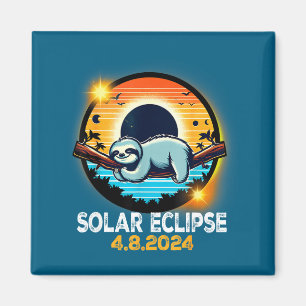 Totale Sonnenfinsternis Faultier Sonnenillustratio Magnet