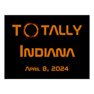 Totale Sonnenfinsternis in Indiana 2024 Poster