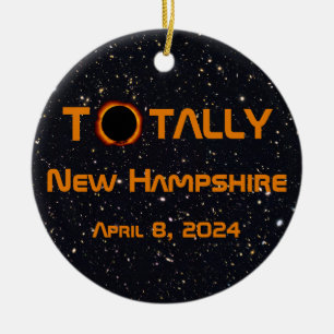 Totale Sonnenfinsternis in New Hampshire 2024 Keramik Ornament