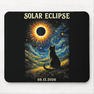 Totale Sonnenfinsternis Malende Katzen 2026 12. Au Mousepad