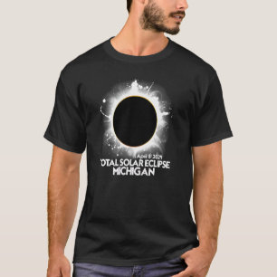 Totale Sonnenfinsternis Michigan 2024 Amerikanisch T-Shirt