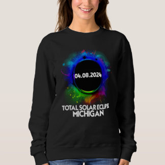 Totale Sonnenfinsternis Michigan 2024 Farbige Tota Sweatshirt