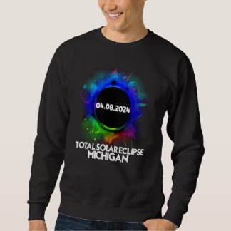 Totale Sonnenfinsternis Michigan 2024 Farbige Tota Sweatshirt