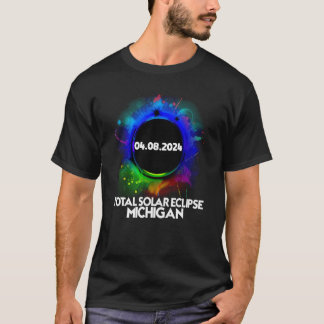 Totale Sonnenfinsternis Michigan 2024 Farbige Tota T-Shirt
