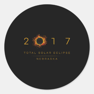 Totale Sonnenfinsternis Nebraska 2017 Runder Aufkleber