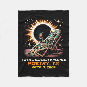 Totale Sonnenfinsternis Skelett Dichtkunst Texas Fleecedecke