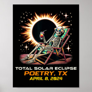 Totale Sonnenfinsternis Skelett Dichtkunst Texas Poster