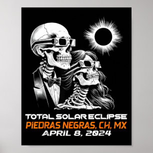 Totale Sonnenfinsternis Skelett Piedras Negras Poster