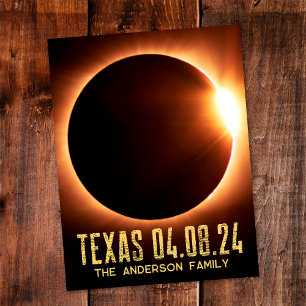Totale Sonnenfinsternis Texas 2024 Personalisiert Postkarte