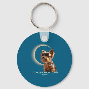 Totale Sonnenfinsternis Yorkshire Terrier Schlüsselanhänger