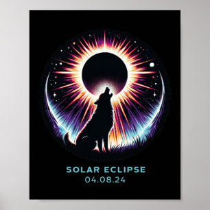 Totality 8 April 2024 Astronomie Dog Howls Sol Poster