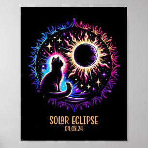 Totality 8 April 2024 Astronomie Katze Lover Sol Poster