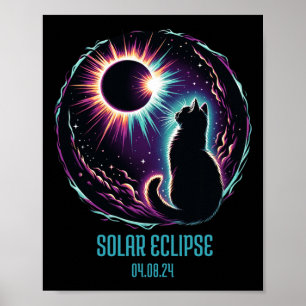 Totality 8 April 2024 Astronomie Katze Lover Sol Poster